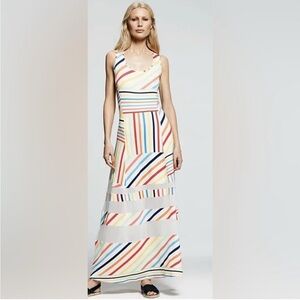 Never worn Peter Som Colorful rainbow striped Sleeveless Maxi Dress- medium